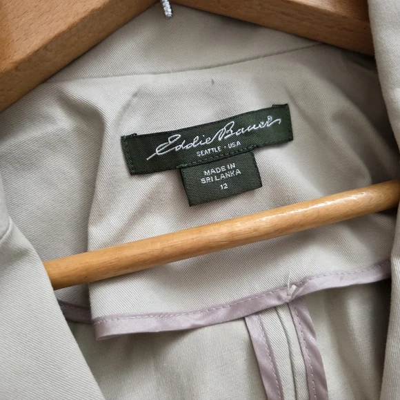 Eddie Bauer Pant Blazer Suit Set Womens 12 Cream Cotton Blend Preppy Academia - Picture 2 of 12